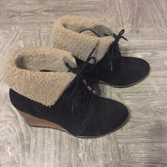 Caslon “Fur” Lined Wedge Bootie - Picture 2 of 4
